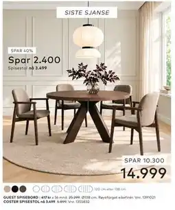 Skeidar GUEST SPISEBORD tilbud