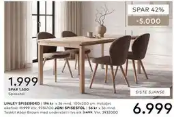 Skeidar LINLEY SPISEBORD tilbud