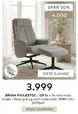 Skeidar BRIAN HVILESTOL tilbud