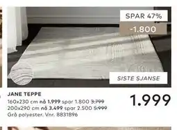 Skeidar JANE TEPPE tilbud