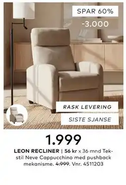 Skeidar LEON RECLINER tilbud
