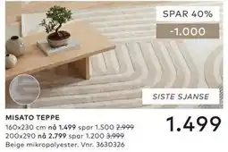 Skeidar MISATO TEPPE tilbud