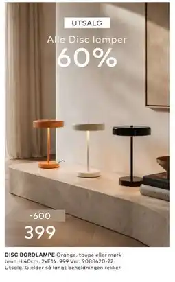 Skeidar DISC BORDLAMPE tilbud