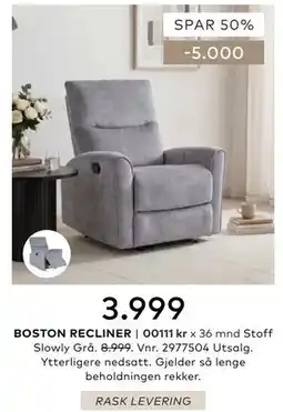 Skeidar BOSTON RECLINER tilbud
