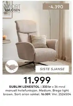 Skeidar SUBLIM LENESTOL tilbud