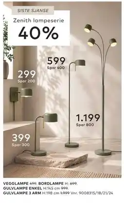Skeidar VEGGLAMPE tilbud