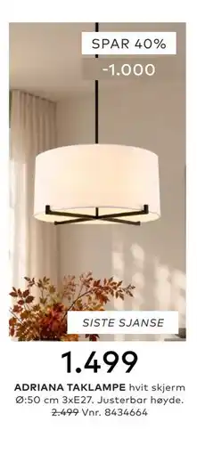 Skeidar ADRIANA TAKLAMPE tilbud