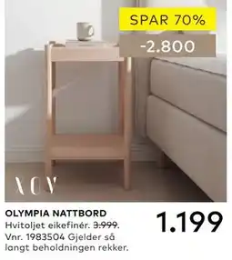 Skeidar OLYMPIA NATTBORD tilbud