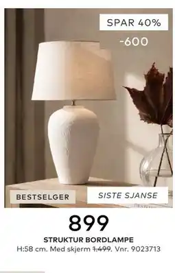 Skeidar STRUKTUR BORDLAMPE tilbud