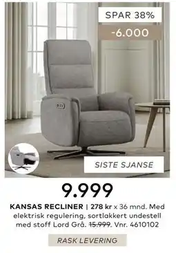 Skeidar KANSAS RECLINER tilbud
