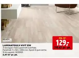 jem & fix LAMINATGULV HVIT EIK tilbud