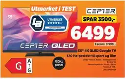 POWER CEPTER 55 4K QLED Google TV tilbud