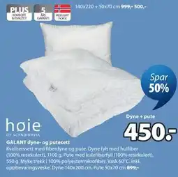 JYSK GALANT dyne- og putesett tilbud
