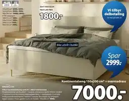 JYSK DREAMZONE IVALO kontinentalseng sand-91 + KOLA overmadrass tilbud