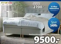 JYSK LYGNA kontinentalseng grå-23 + VOLA overmadrass tilbud
