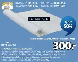 JYSK DREAMZONE EFJORDEN madrassbeskytter tilbud