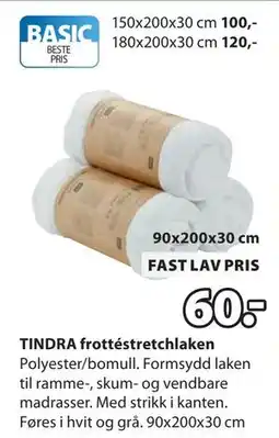 JYSK TINDRA frottéstretchlaken tilbud