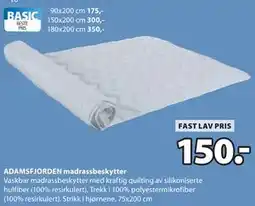 JYSK ADAMSFJORDEN madrassbeskytter tilbud