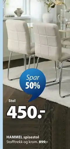 JYSK HAMMEL spisestol tilbud