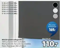 JYSK BOLGA lystett rullegardin tilbud