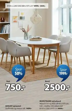 MARSTRAND spisebord