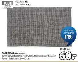 JYSK FAGERSTA badematte tilbud