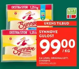 Jacobs SYNNØVE GULOST tilbud