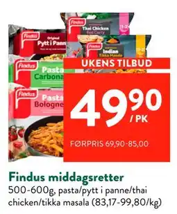 Jacobs Findus middagsretter tilbud