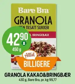 Kiwi GRANOLA KAKAO&BRINGBÆR tilbud