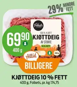 Kiwi KJØTTDEIG 10 % FETT tilbud