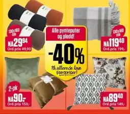 Europris Alle pynteputer og pledd tilbud