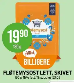 Kiwi FLØTEMYSOST LETT, SKIVET tilbud