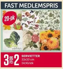 Europris SERVIETTER tilbud