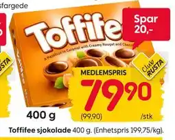 Rusta Toffifee sjokolade tilbud