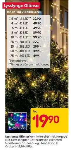 Rusta Lysslynge Glänsa tilbud