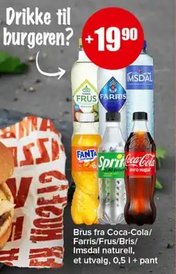 Spar Brus fra Coca-Cola/Farris/Frus/Bris/Imsdal naturell tilbud