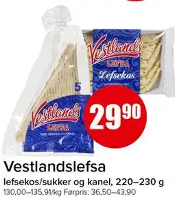 Spar Vestlandslefsa tilbud