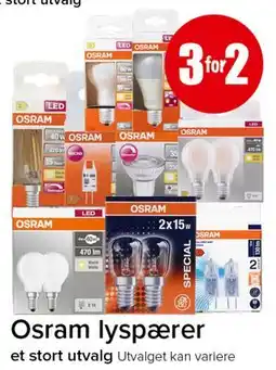 Spar Osram lyspærer tilbud