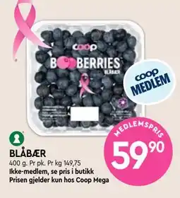 Coop Mega BLÅBÆR, Medlemspris tilbud