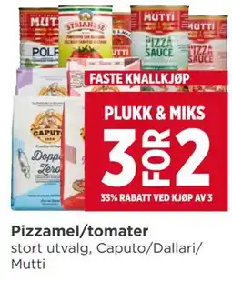 Meny Pizzamel/tomater tilbud