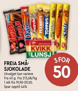 Coop Mega FREIA SMÅSJOKOLADE tilbud