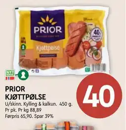 Coop Mega PRIOR KJØTTPØLSE tilbud