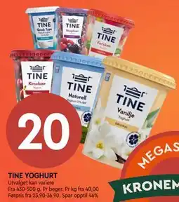 Coop Mega TINE YOGHURT tilbud