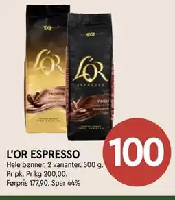 Coop Mega L'OR ESPRESSO tilbud