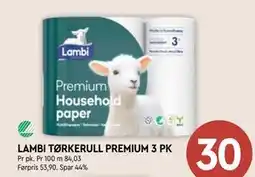 Coop Mega LAMBI TØRKERULL PREMIUM 3 PK tilbud