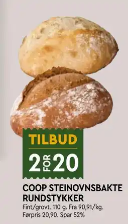 Coop Mega COOP STEINOVNSBAKTE RUNDSTYKKER tilbud