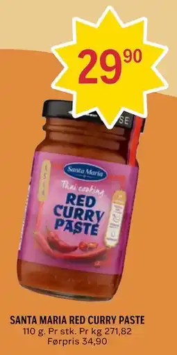Coop Prix SANTA MARIA RED CURRY PASTE tilbud