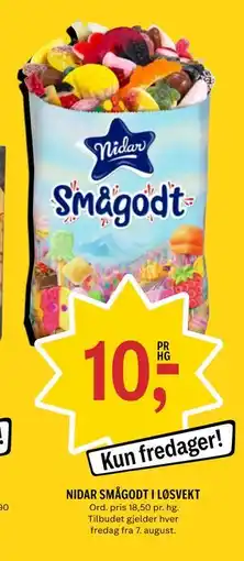 Coop Prix NIDAR SMÅGODT I LØSVEKT tilbud