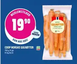 Coop Obs COOP NORSKE GULRØTTER, Medlemspris tilbud