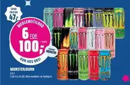 Coop Obs MONSTER/BURN, Medlemspris tilbud